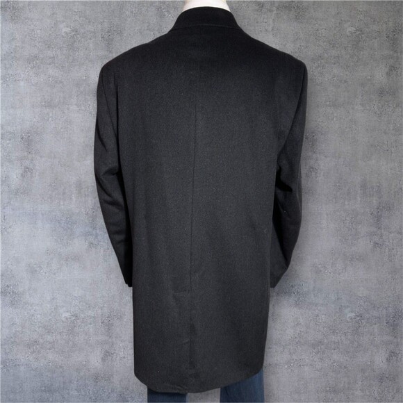 JOSEPH ABBOUD Men's 56R Wool Blend Overcoat Charcoal Gray Coat - Picture 4 of 14
